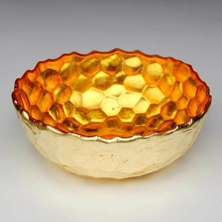 STANDALONE 9.5 in. Hive Serving Salad Bowl, Amber & Gold ST2644118